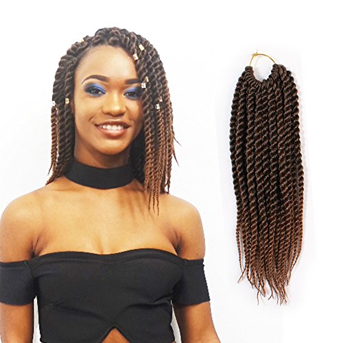8pcs 12inch 22Strands Ombre Senegalese Twist Hair Crochet Braid Synthetic Hair Extensions 75g/Pack (1b/30#, 8Pack)