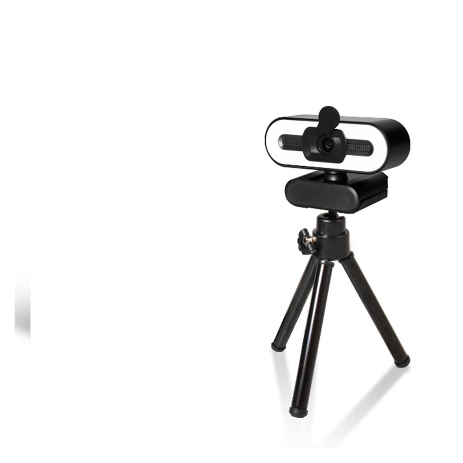 Cámara Web, Cámara web 1080P 4K Full HD con luz de relleno de anillo, computadora portátil, PC, transmisión en vivo, cámara web de video con micrófono, cámaras giratorias(4K with Holder)