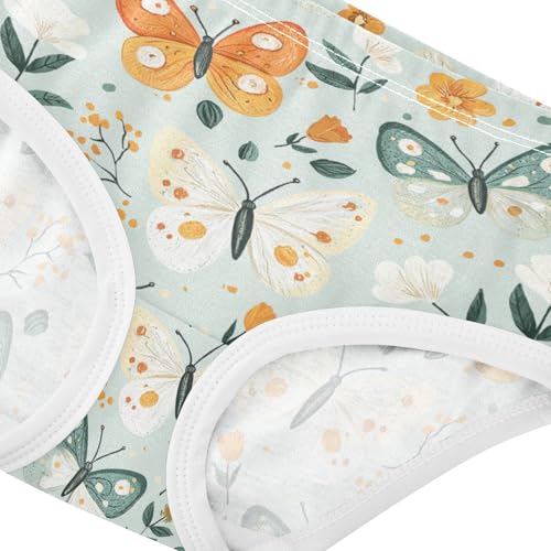 ZZKKO Farmhouse Butterfly Flower Girls Underwear Toddler Panties for Girls Comfort Brief Size 2-8T3