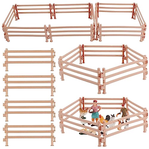 70 Stück Pferdezaun Spielzeug - Mini Farm Zäune Mit Holzoptik Für Tierfiguren