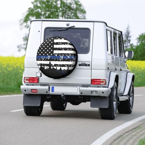 Image of Vintage American Flag Spare Tire Cover Wheel Protectors Tyre Covers Weatherproof Wheel Covers Universal Fit for Trailer Rv SUV Truck Camper Travel Trailers 17 inch