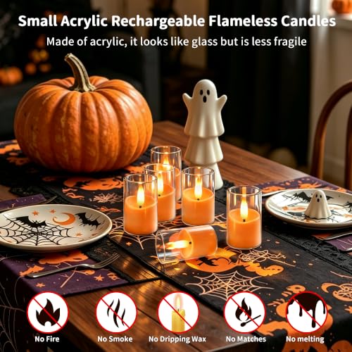 Image of Small Rechargeable Flameless Tea Lights Candles with Timer Remote