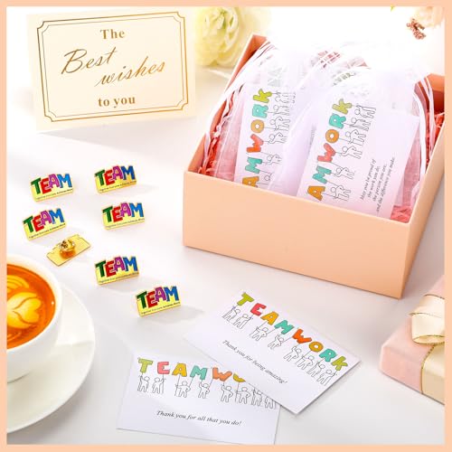 Image of Landical 48 Pcs Team Pins Employee Appreciation Gifts Bulk Thank You Cards