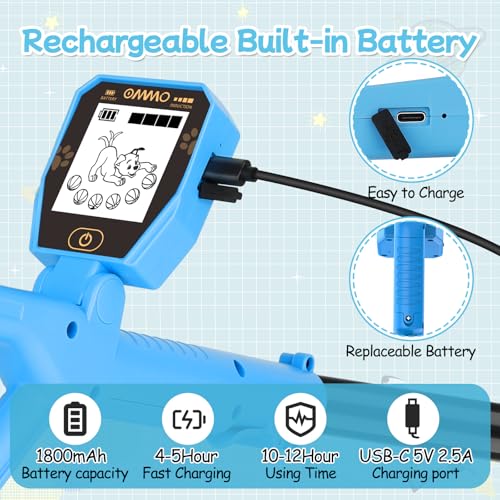 Image of OMMO Metal Detector, Rechargeable Built-in Battery Kids Metal Detector with Funny LCD Display, Adjustable Metal Detectors for Kids with IP67 Waterproof 6.5 inch Search Coil for Exploring Outdoor