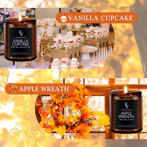 Scentedcandlesset4packcandlesforhomescentednaturalsoywaxholidaygiftssetforwomenmenfragranceofspicevanillacupcakeapplewreathhellofall  Urban Country Home Decor Scented candles set 4 pack candles for home scented natural soy wax holiday gifts set for women men fragrance of spicevanilla cupcakeapple wreathhello fall  urban country home decor