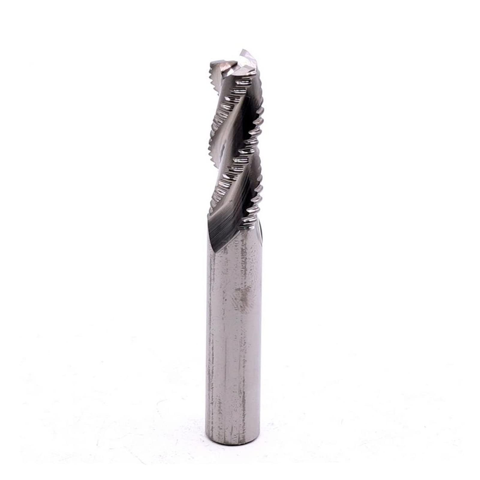 HYUJNAFZR 1pcs Carbide Roughing End Mill HRC55 3 Flute End Mill 4mm 6mm 8mm CNC Machining Tool Lathe Aluminum Milling Cutter Sprial CNC Router Bits(AL-3FCU-4X10X4X50L)