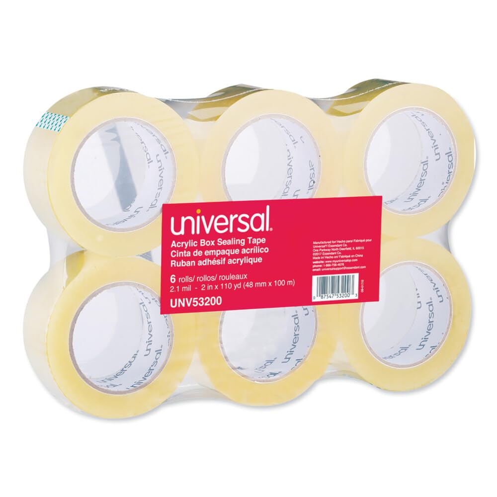Caja Cintas Adhesivas Precintos de Sellado, 110 yardas, Core Claro, 6caja