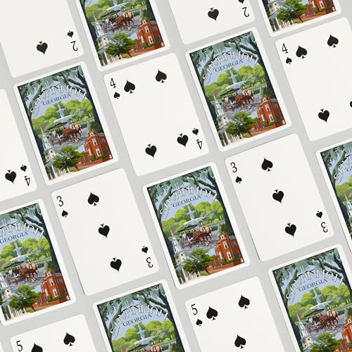 Lantern Press Savannah Georgia Baraja Póker 52 Cartas miniatura 4