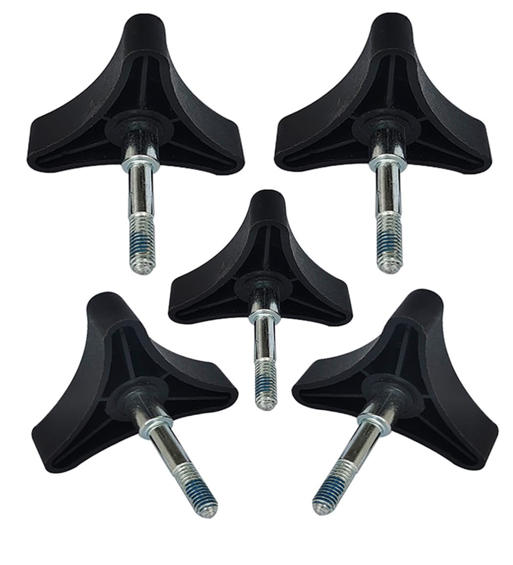 Toeloioh 5Pcs Knob Replacement,Part Universal for Rolling Walker Rollator, Foldable Rollator Walker, Hand propelled Walker etc, Aluminum 3 Point Knob, Rollator Walker medline Walker Parts Accessories