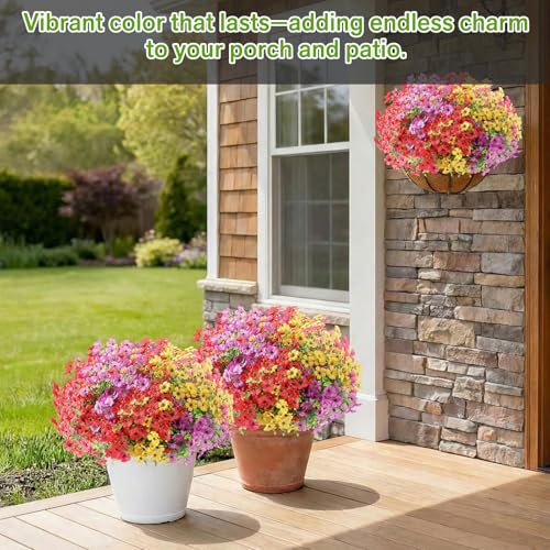 50% Off Artificial Outdoor Flowers - 13 Pack Multi-Colour