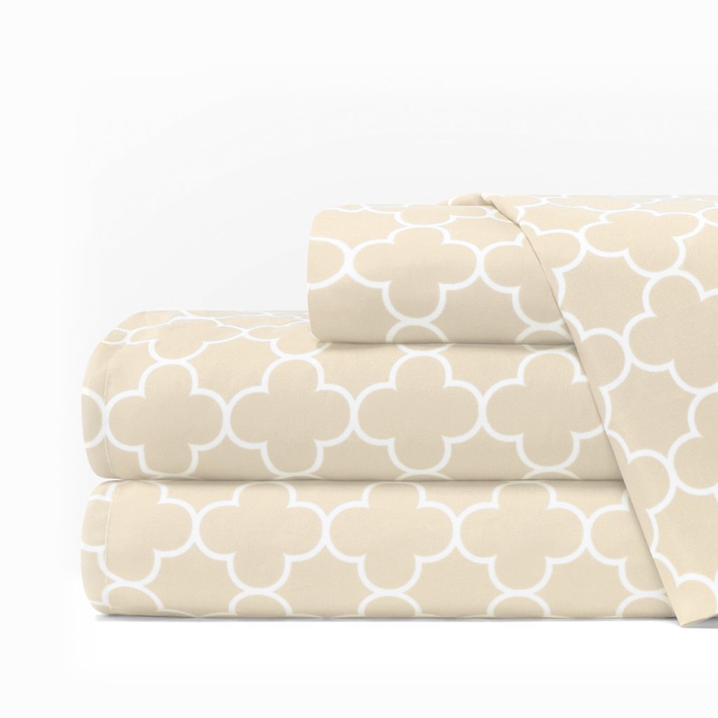 Italian Luxury Egyptian Luxury 1600 Series Hotel Collection Pattern Bed Sheet Set - Deep Pockets, Wrinkle and Fade Resistant, Hypoallergenic Sheet and Pillowcase Set Queen RG-ILCLVRSHT-Q-CRM/WHT