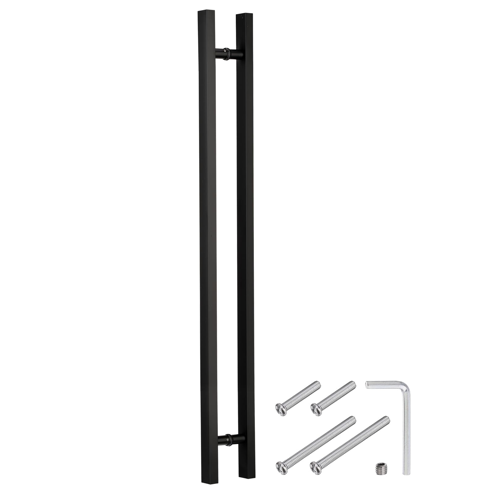 DTGN 47.2"(120cm) Double Sided Barn Door Handles, 304 Stainless Steel Glass Shower Door Handle for Home Entrance, Bathroom, Office, Store, Matte Black