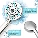 6-Setting Shower Head with Handheld, JDO High Pressure Hand held Shower Head, 4.7 Inch Chrome Detachable Showerhead Set with 59 Inch Stainless Steel Hose and Adjustable Showerhead Holder