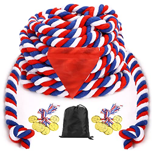 60FT Tug of War Rope - Outdoor Games for Adults and Family Field Day Game Yard Games Kids and Adults Carnival Birthday Party Picnic Team Building Outdoor Activities