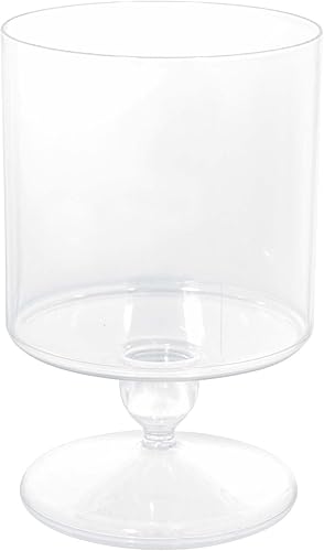 Amscan Impresionante tarro de plástico cilíndrico mediano transparente, 7.5 x 5 pulgadas (1 pieza), perfecto para bodas, eventos y uso diario