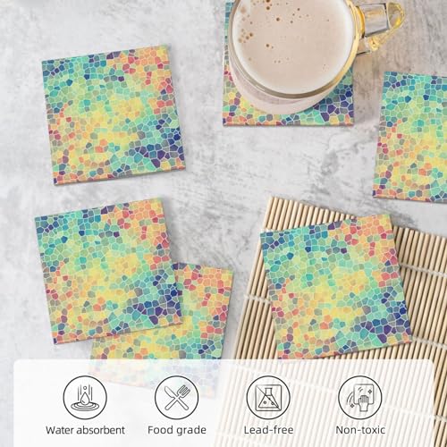 Tapis de protection de table absorbant et dessous de verre céramique mosaïque - 6