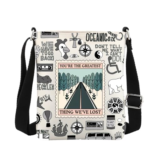 MBMSO TV Show Crossbody Bag Dharma Initiative Gift for Sci Fi Lovers Fans Eight Sign Figure TV Show Small Shoulder Bag