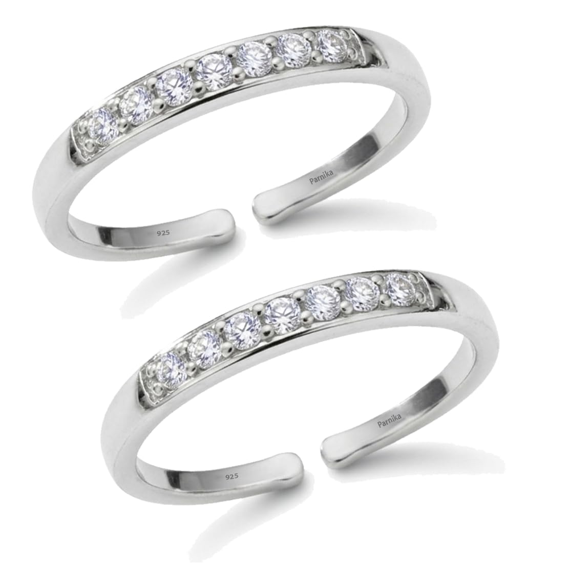 (Formerly Mj 925 Exotic Cz Silver Toe Rings (Leg Finger Rings) In Pure 92.5 Sterling Silver For Women | Chandi Bichiya | With Certificate Of Authenticity