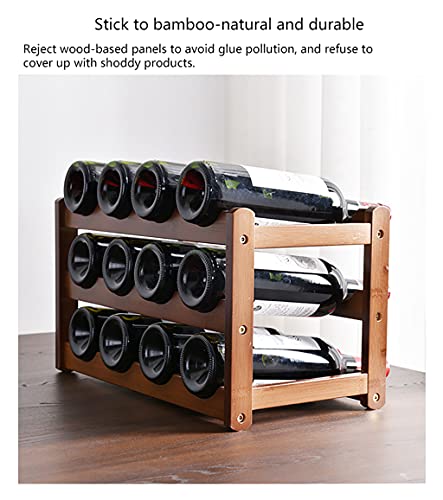 Soporte para botellas de vino de bambú para encimera miniatura 4