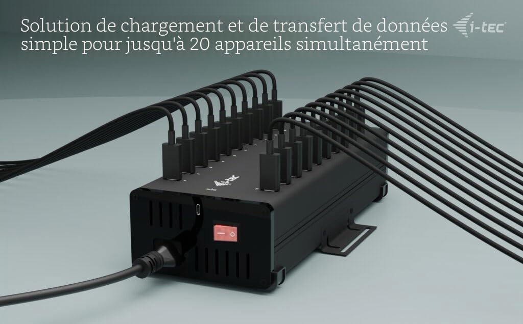 I-Tec UsB-C/usB-A Metal Charging + Data Hub - 15w Per Port - 20x UsB-C (cachrghub20c)