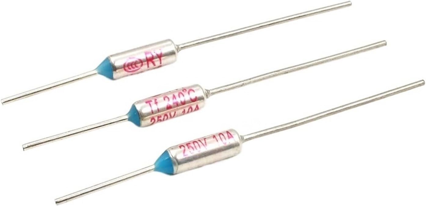 200Pcs TF 240 Celsius Degrees TF-240 Temperature Circuit Cut Off Thermal Fuse 250V 10A Eletric Rice Cooker Microwave Oven Refrige (Color : 10pcs)