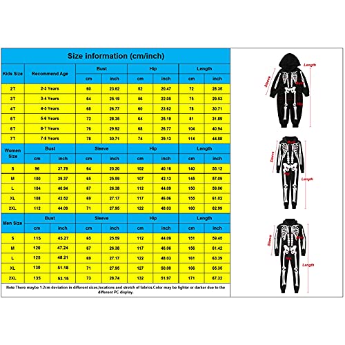 Family Matching Halloween Skeleton Pajamas Set 2022 Funny Skeleton Family Hooded Romper Unisex Jumpsuit Loungewear(Black,3 Years) #TOP6