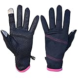 Heat Factory Women's Lightweight Fleece Gloves with Touchscreen Finger Tips and Hand Heat Warmer Pockets, Black, Small/Medium