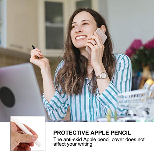 ULTECHNOVO Conjunto de Capa de Manga de Estilete de Silicone Branco Pontas de LÃ¡pis Capa Protetora