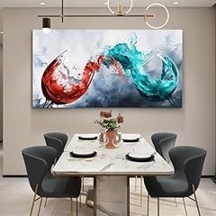 Blue & Red Wine Glass Wall Art