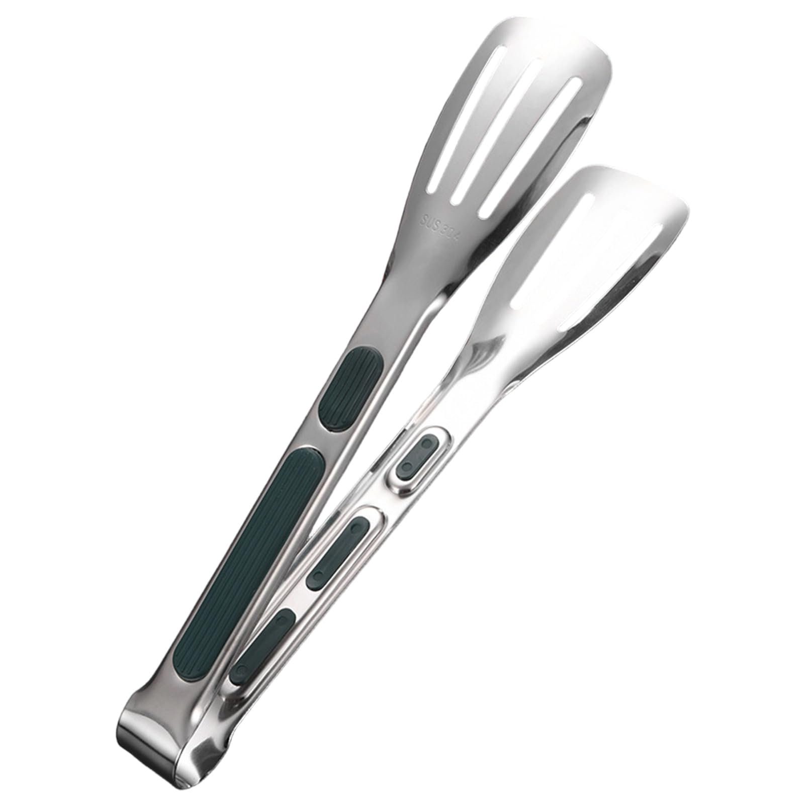 Stainless Steel Serving Tongs Heat Resistant Kitchen Tongs Non-Slip Food-Grade U-Shape Cooking Tongs for BBQ Buffet Bread Frying