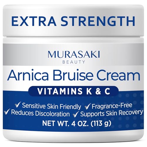 Arnica Bruise Cream Extra Strength: Fast Healing for Bruising and Swelling on Thin & Sensitive Skin - Enriched with Arnica Montana & Vitamins K, C & E - Daily Care for Teens, Adults & Seniors 4oz