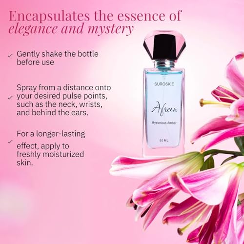 Image of Suroskie Afreen Perfume 50Ml | Luxury Eau De Parfum | Long Lasting Unisex Fragrance Spray | Aromatic Blend Of Aqua, Jasmine & Vanilla Scent | Citrus, Floral & Warm Notes | Premium Gift For Men & Women