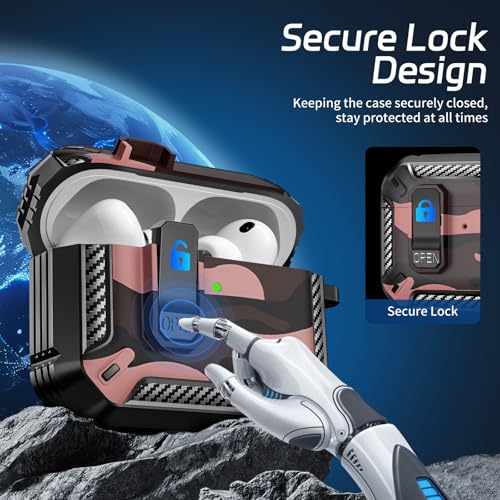 Image of for AirPods Pro 3 Case (2025 New), Secure Lock Cases Cover with Cleaning Kit & Keychain Compatible with Airpods Pro 3rd Generation Case for Men Women, Powerful Drop Protection