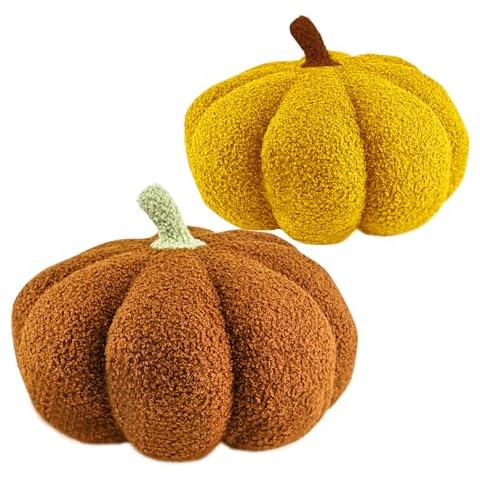 Kikuo 2Pcs Cute Pumpkin Plush Cushions Cover