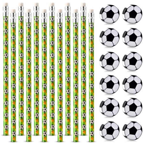 Goldge 12 PCS Fussball Bleistifte Kinder, 12 Stück Radiergummi Kinder, Fußball Bleistift Set, Bleistift mit Radiergummi, für Schule, Schreibwaren, Kindergeburtstag, Gastgeschenke Goldge 12 PCS Fussball Bleistifte Kinder, 12 Stück Radiergummi Kinder, Fußball Bleistift Set, Bleistift mit Radiergummi, für Schule, Schreibwaren, Kindergeburtstag, Gastgeschenke