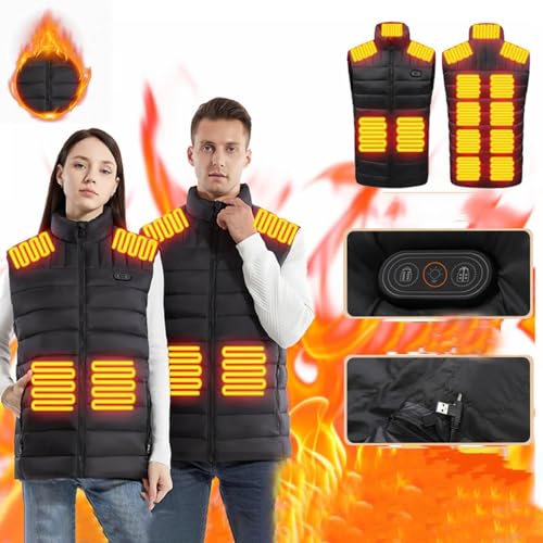 Chaleco calefactor USB ropa de invierno con modos de calor ajustable 7