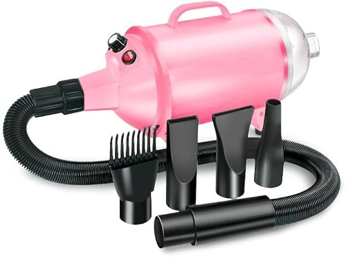 2100W Dog Dryer Stepless Speed Pet Hair Blaster With Vacuum Cleaner 220V UK Plug(Pure Pink)