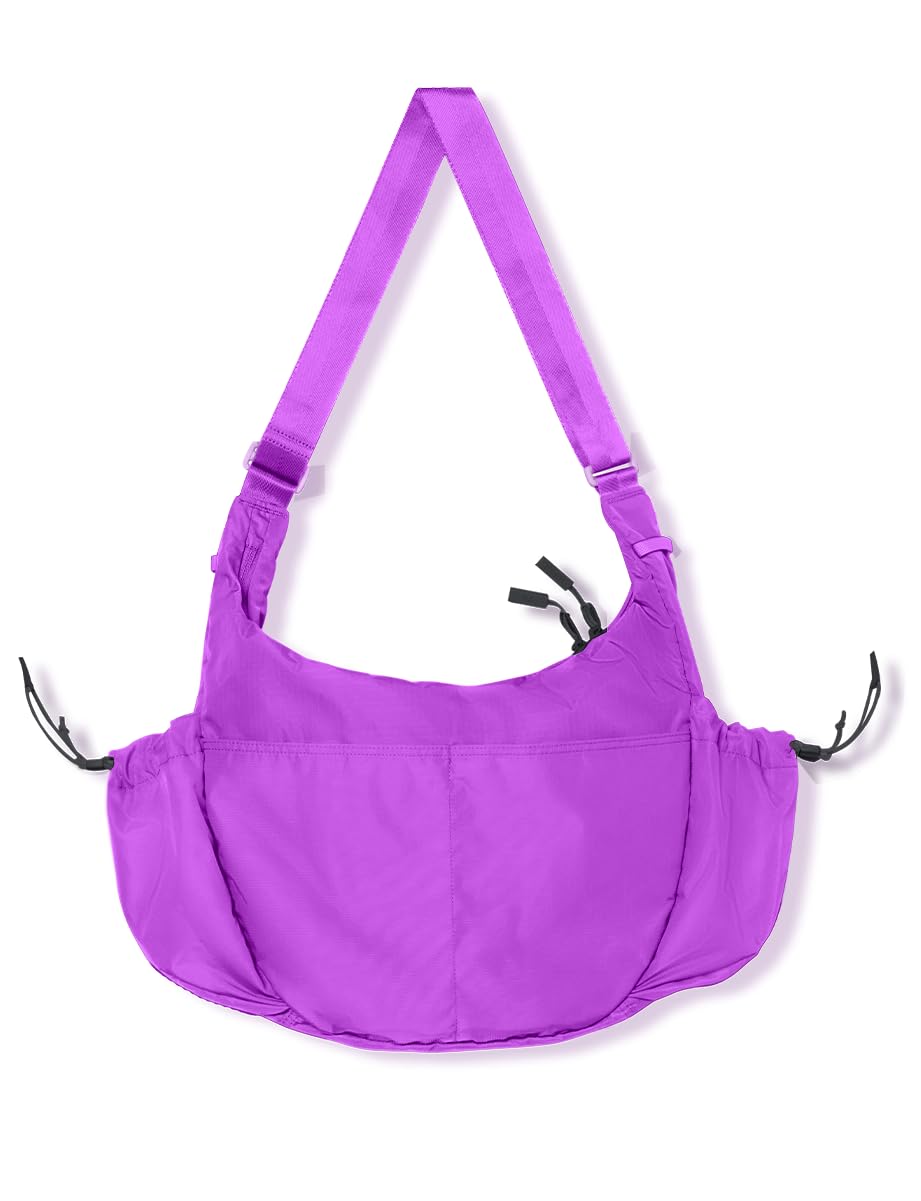 Crescent Crossbody Bag, Water Repellent Sling Bag, Small Travel Purse, Lightweight Shoulder Crossbody Bags for Women: Electric Purple