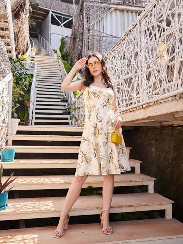 Image of PURVAJA Women's Fit & Flare Knee Length Dress (Wini-012-016)