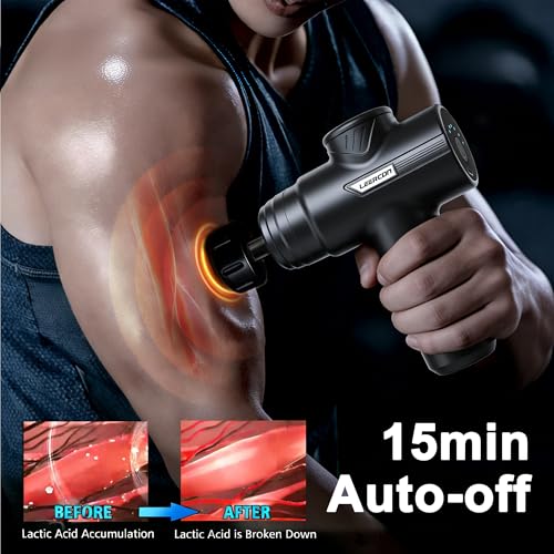 Image of LEERCON Heating Head for Small Massage Gun - 3-Temp Settings (104 /113 /122F) & 15-Min Auto-Off, Portable Rechargeable Handheld Accessory for Muscle Pain Relief