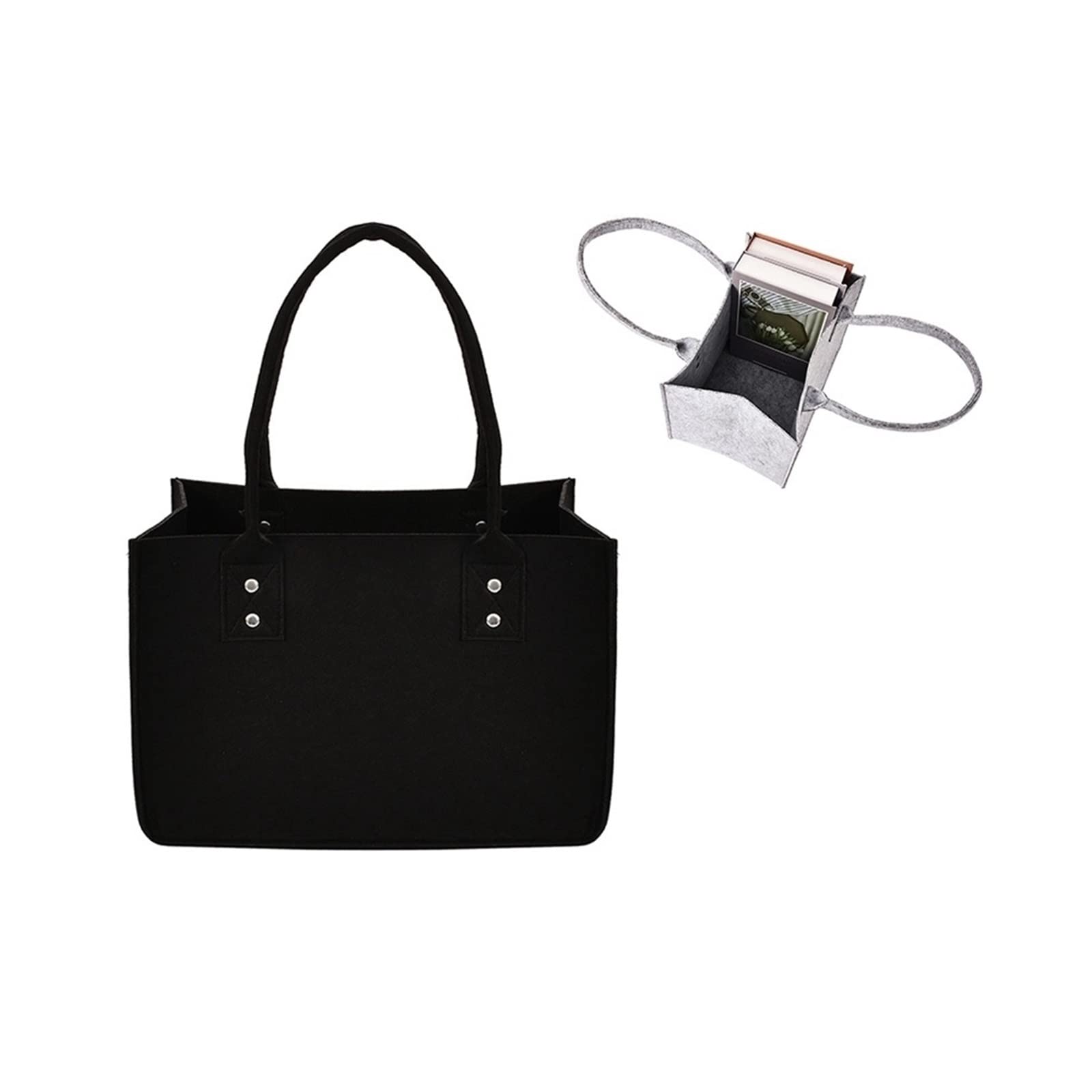 Borsa Pieghevole per Legna da ardere – Resistente Borsa in Feltro per Campeggio, Borsa da Donna per Giocattoli, Libri e Articoli Vari ecologici, Cestino per Legna (02)