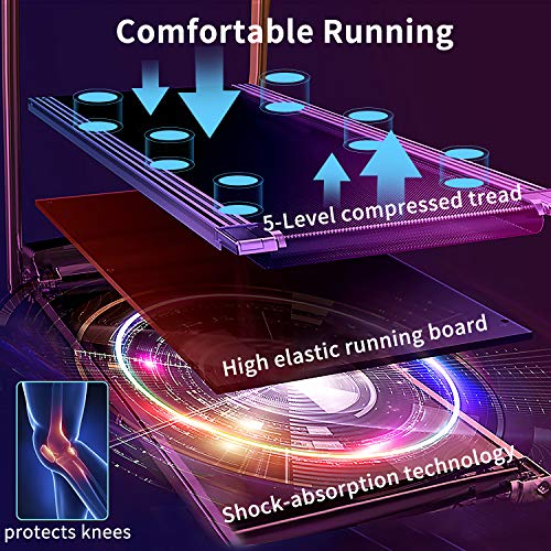 Image of ANCHEER Treadmill with 12% /15% Incline, Folding Walking Pad with Handle Bar, 320-450lb Capacity Under Desk Foldable 3.5HP Treadmills for Home /Office /Gym,Installation-Free