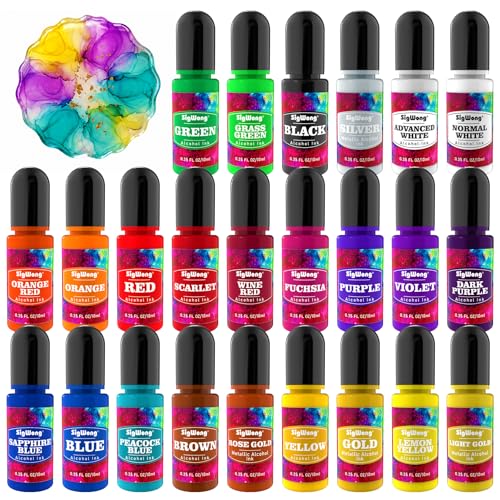 Alcohol Ink Set - 24 Bottles Vibrant Colors
