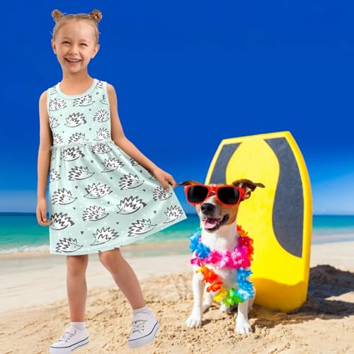 Girl's Sleeveless Cute Print Summer Casual Sundress A-line Dress 2-8 Years4