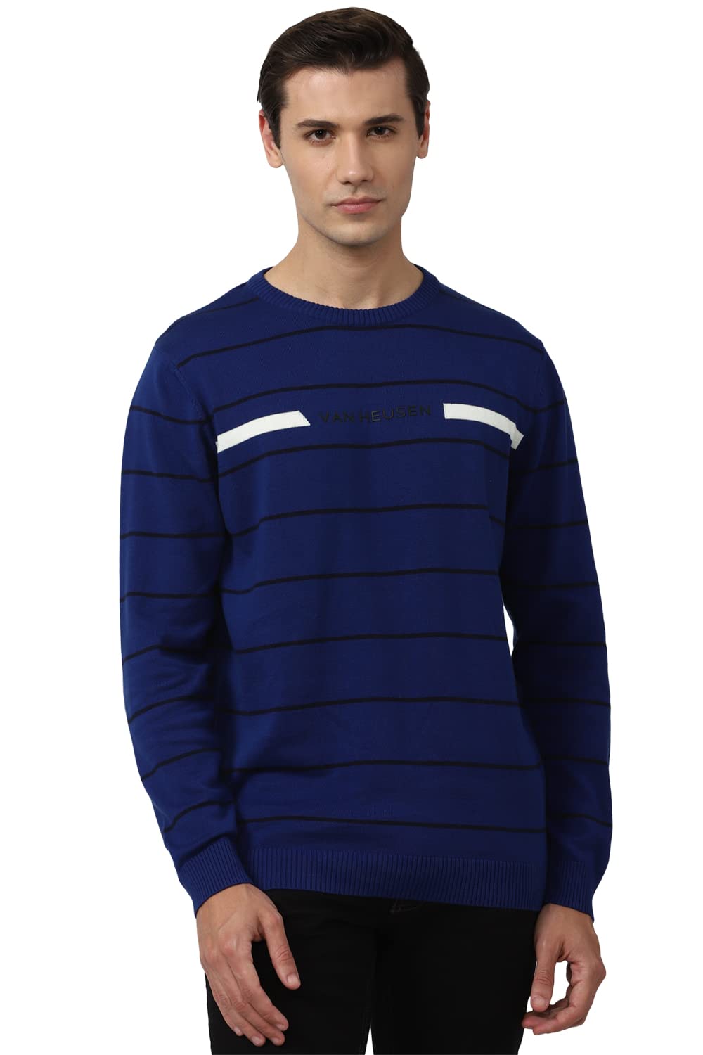 Van Heusen Men's Luxury Sports Regular Fit Full Sleeve Crew Neck Sweater | Sophisticated Flair | Super Premium Fabric-image-10