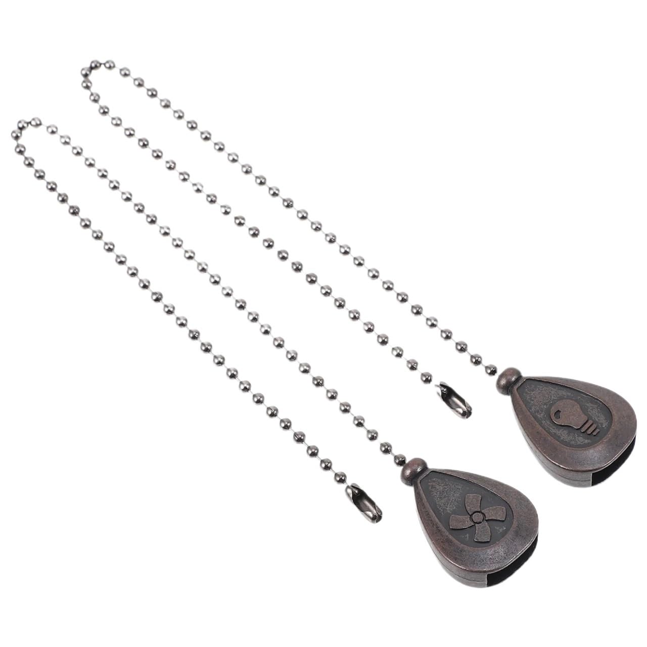 Gwyzax Fan Pulls for Ceiling Fans 4Sets Ceiling Fan Pull Chain Extension Vintage Metal Coffee 12.18in for Home