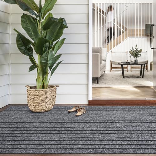 Antpop GRAY STRIPES 2 6 Runner Rug 2Ft X 6Ft Outdoor Indoor Runner Rugs thumb #6