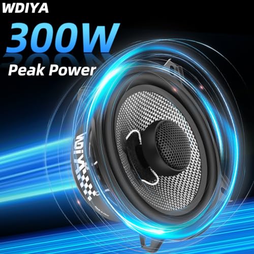 Image of 5.25-Inch Car Coaxial Speaker Carbon Fiber Cone Bowl 2-Way Full Frequency High Fidelity Audio 300W Peak Power 4 Ohms Professional High-End Stereo Surround Sound (2-Speakers)