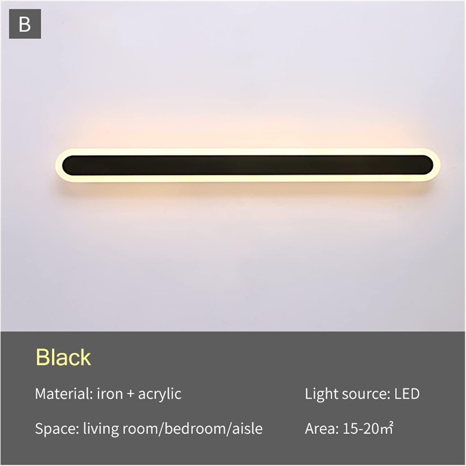 Wall lamp, Modern Long Strip Wall Lamp Ambient Light Indoor LED Background Sconce Lamp Compatible with Living Room Sofa Stair Bedside Aisle Light