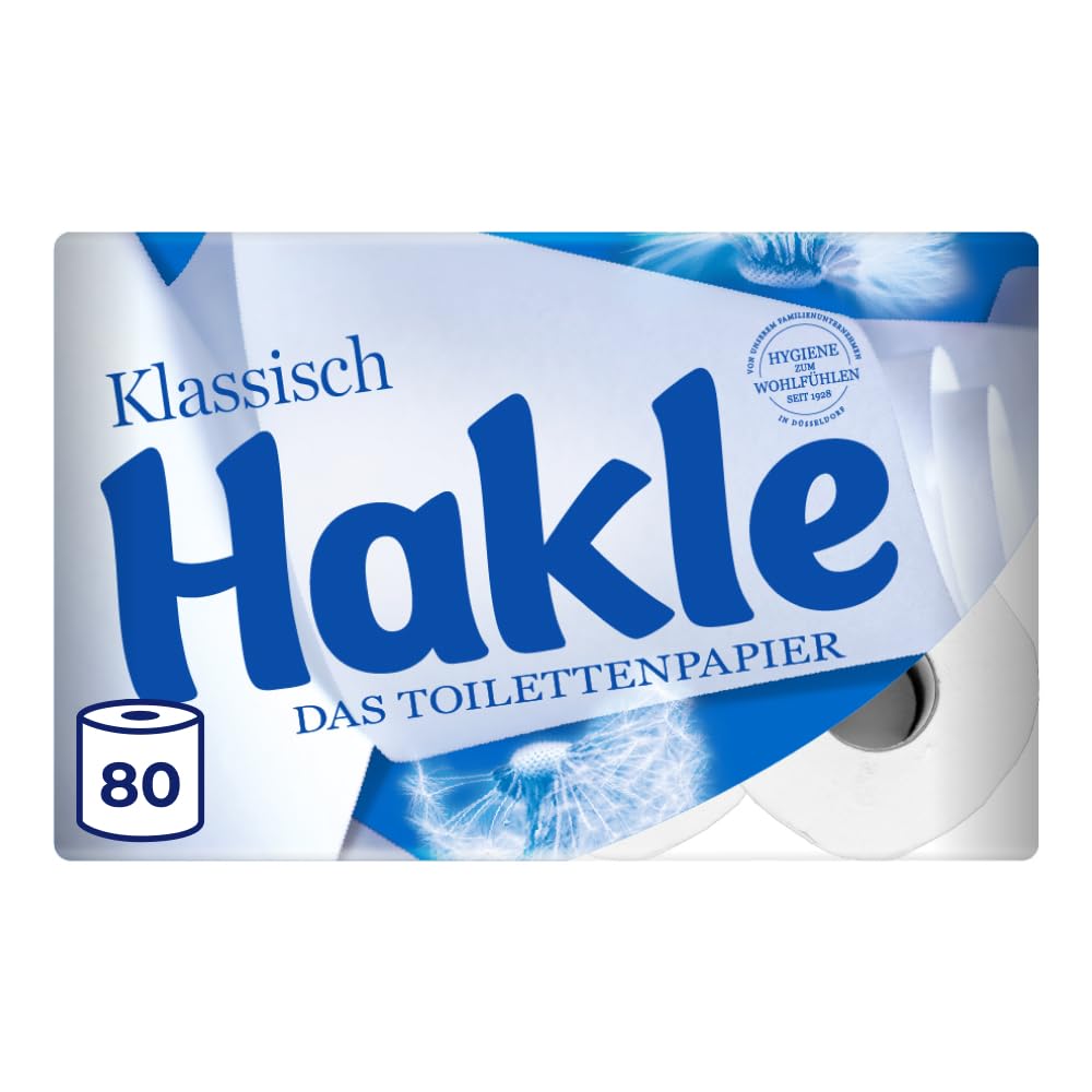 Hakle Klassisch Toilettenpapier – 80 Rollen, Die Sanfte Reinigung und Pflege für Wohlbefinden